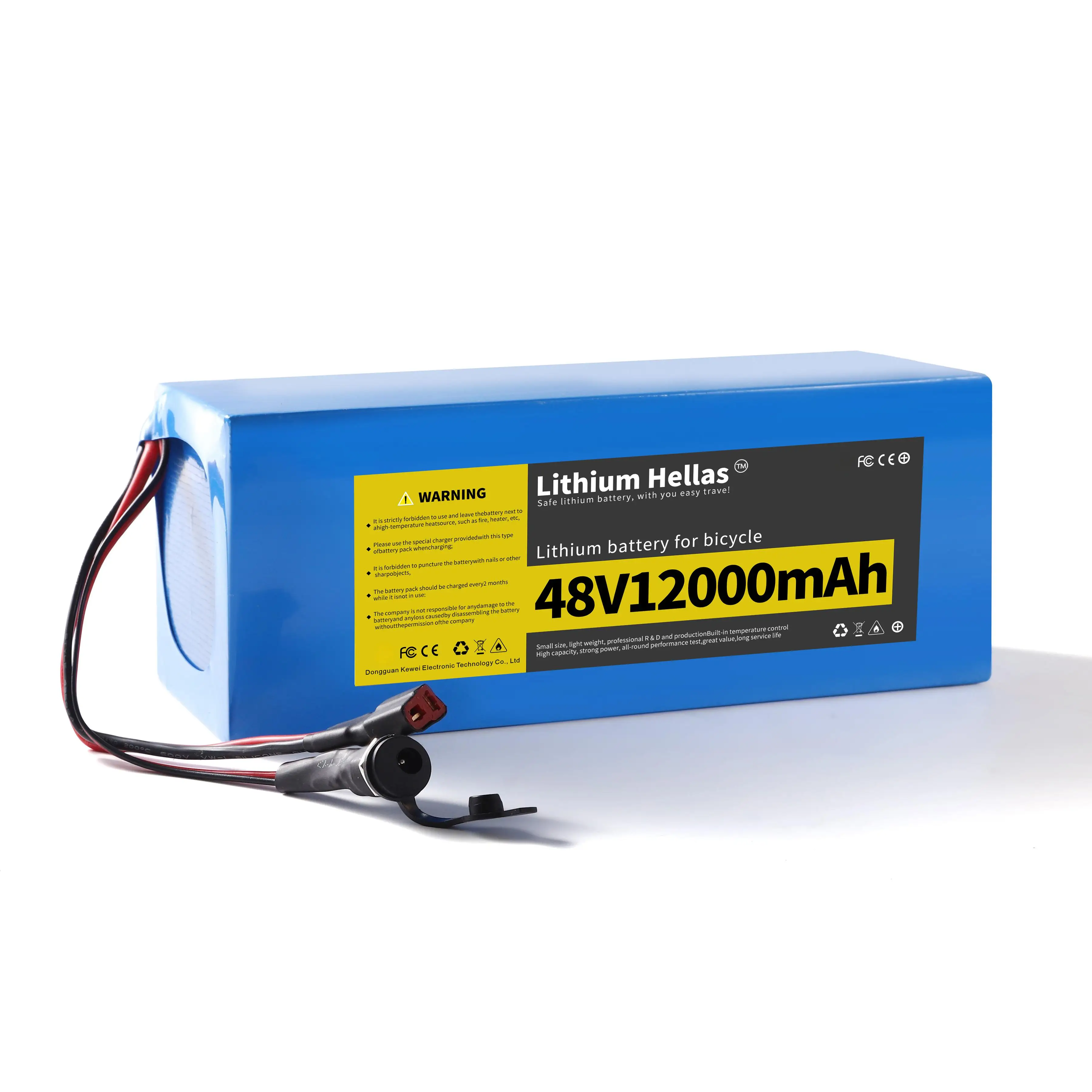 48V 12Ah Rechargeable Li-ion Battery Pack Built-in 20A BMS Protection Board, for 0-750W Electric Scooter Motor