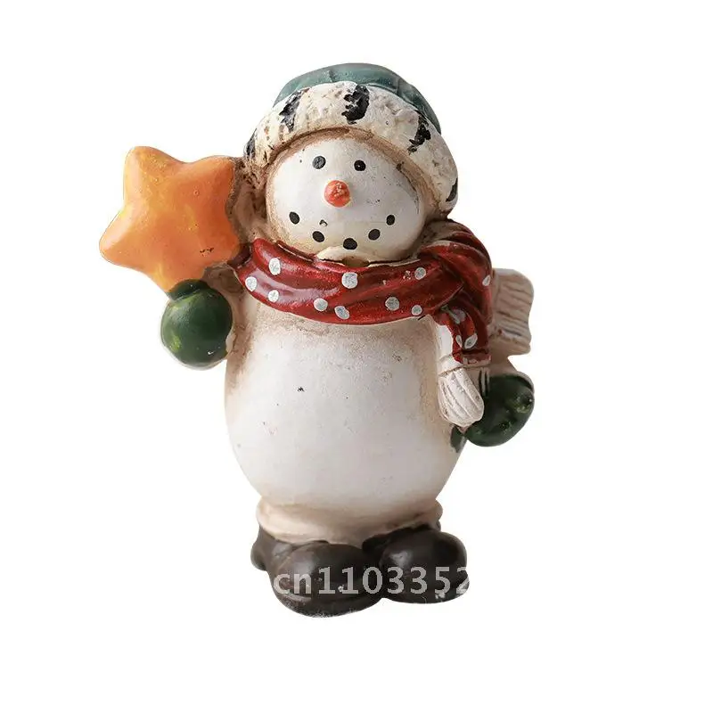 

Christmas Tree Ornaments Snowman Santa Claus Micro Landscape Decoration Desktop Ornaments Resin Doll Scene Decoration
