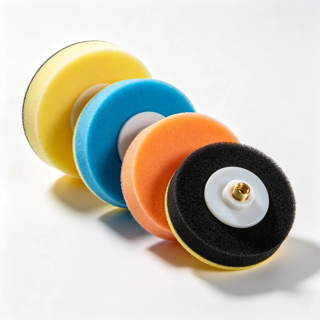 Car Polishing Sponge Buffing Pads 4 Grits M14 Thread Compound Cutting Finishing for Auto Paint Detailing DA Polisher Waxing Kit