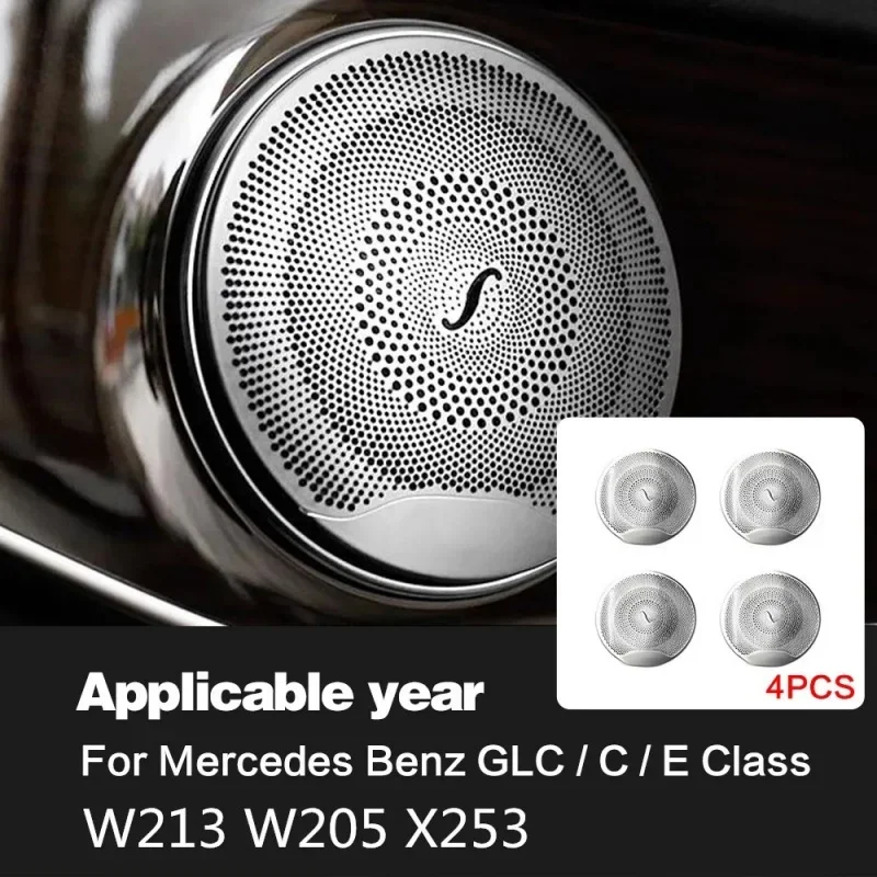 

Car Door Audio Cover Speaker Decor Loudspeaker Trim Interior Accessories For Mercedes Benz W205 W213 X253 GLC C E Class E200