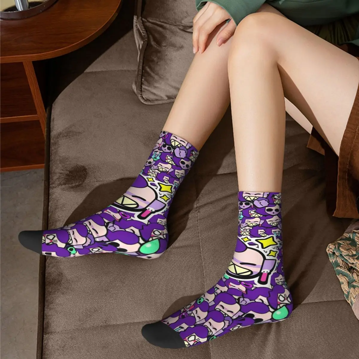 Emz Brawll-Chaussettes Harajuku en polyester pour hommes et femmes, bas à tube moyen, chaussettes de jeu décontractées, printemps, été, automne, hiver, cadeau