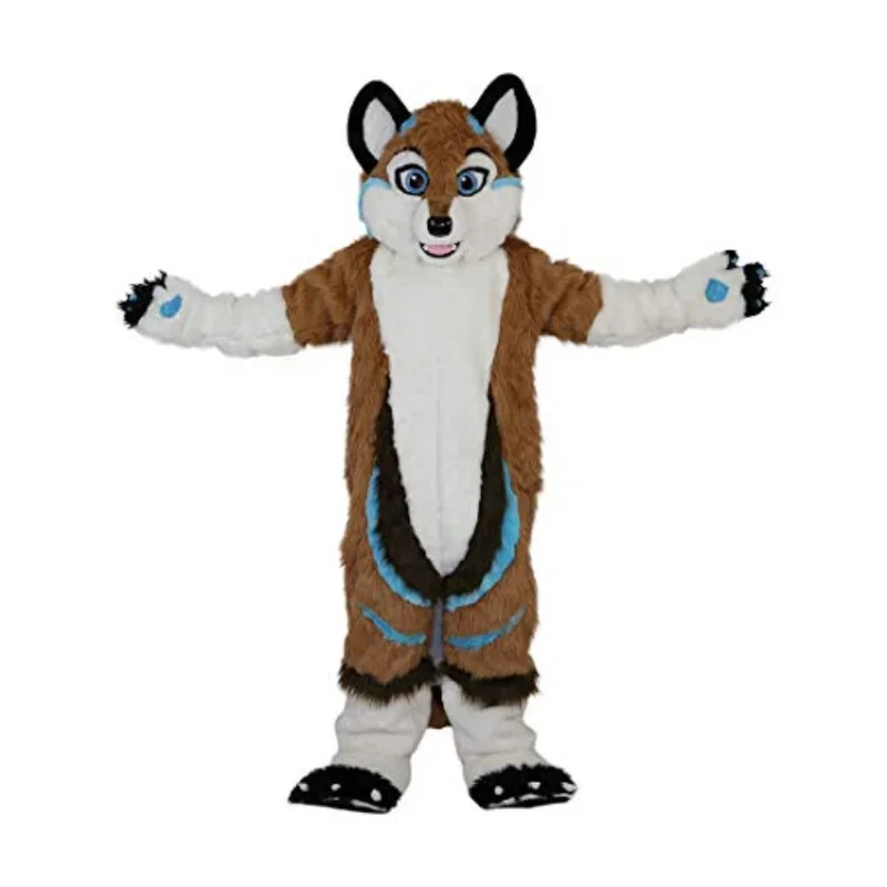 Husky Mascot fursuit Brown Fox Dog Cartoon Cosplay Costume for Adult