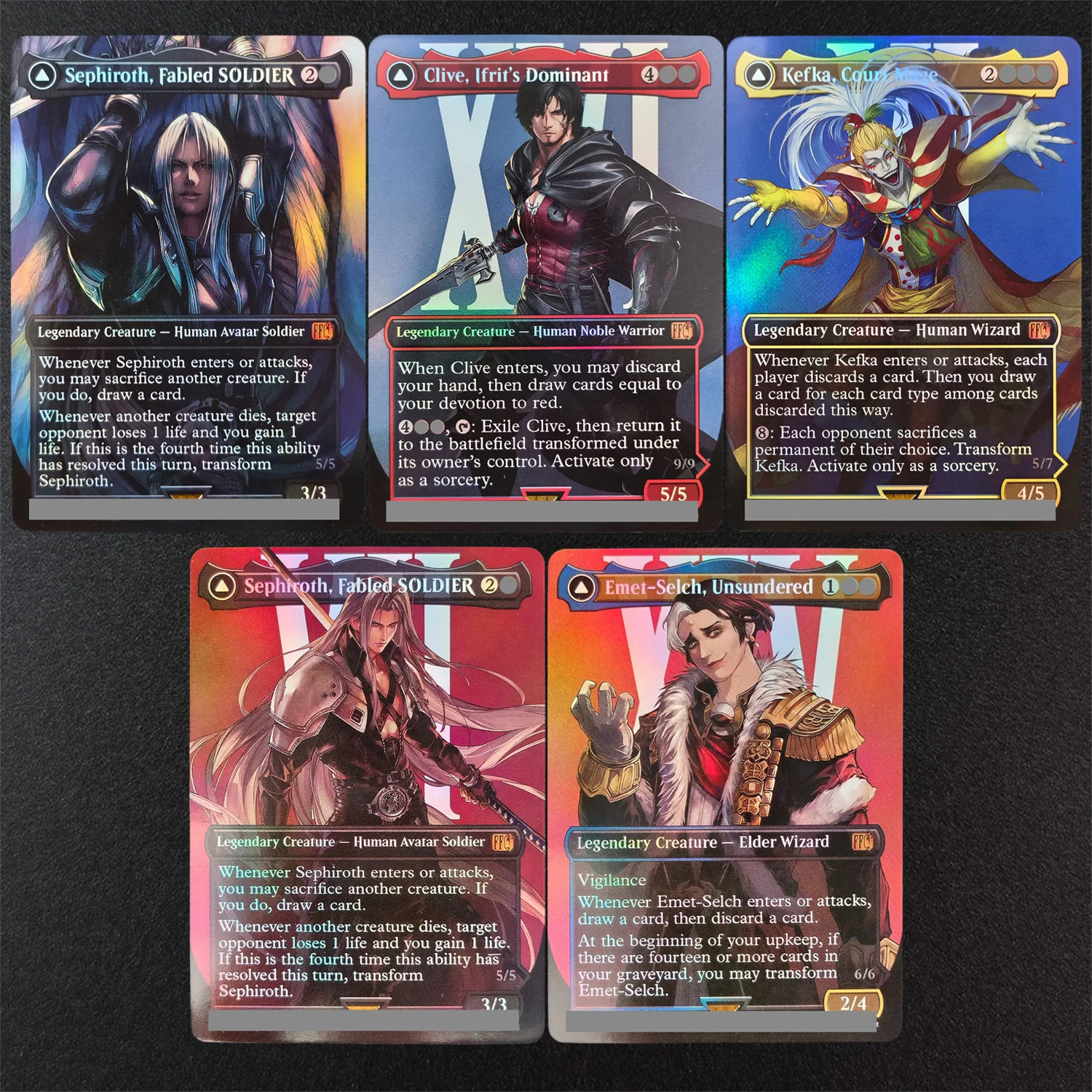 FIN TMT MOM SLD TCG Proxy Tarjeta Mágica Proxy: Chocobo Viajero, Kefka, Mago de la Corte Clive, Sephiroth Dominante de Ifrit, SOLDIER de Leyenda