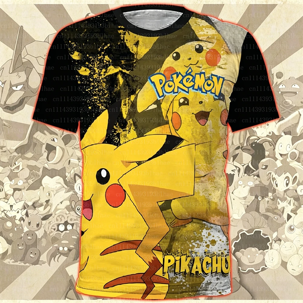 

Cartoon Anime Pokemon Elf T-shirt Men's 3D Print Casual T-shirt Boys Round Neck Short Sleeve Tees Summer Casual Short Sleeve Top