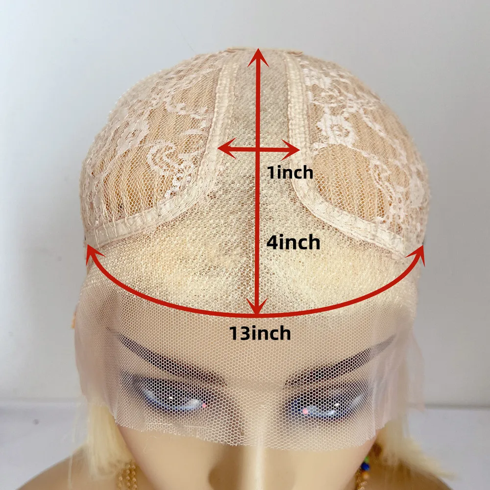 짧은 밥 13x4 플래티넘 금발 레이스 프런트 인모 가발, 180% 브라질 머리 글루리스 Hd 투명 자연 웨이브 여성용
