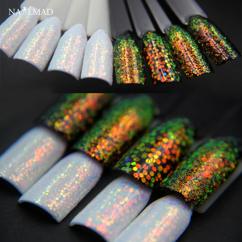 1 Doos Eenhoorn Nail Glitter Pixel Effect Glitter Pailletten Iriserende Nail Sparkle Manicure Makeup Nail Art Decoratie