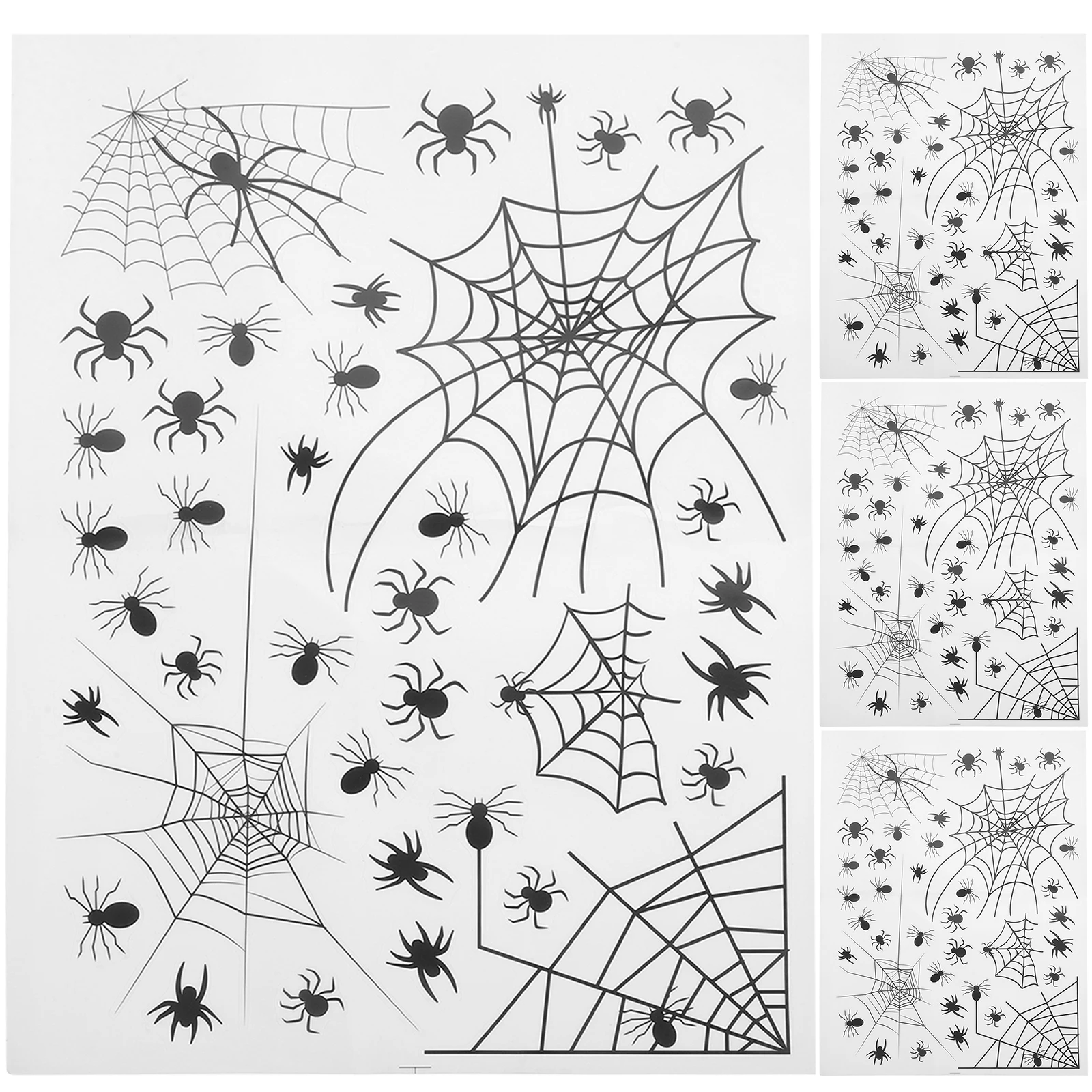 

4pcs Spider Web Wall Sticker Halloween Decorations Window Decals Stickers Safe PVC Material Room Party Glass Walls