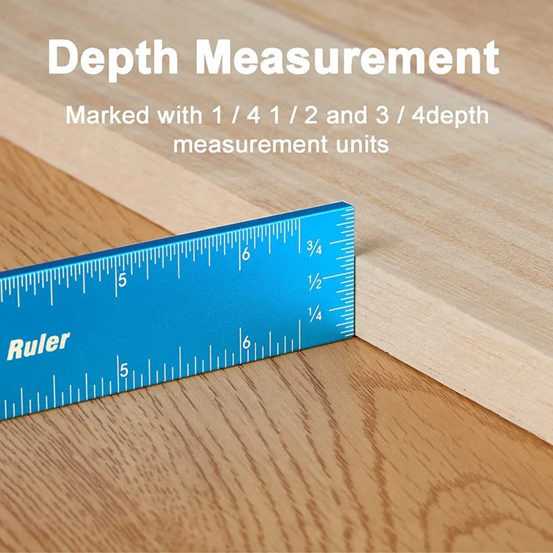 Positioning Ruler With Slide Stop, 3 Pcs Ruler Set Include 6, 8, And 12 Inch Precision Pocket Rulers