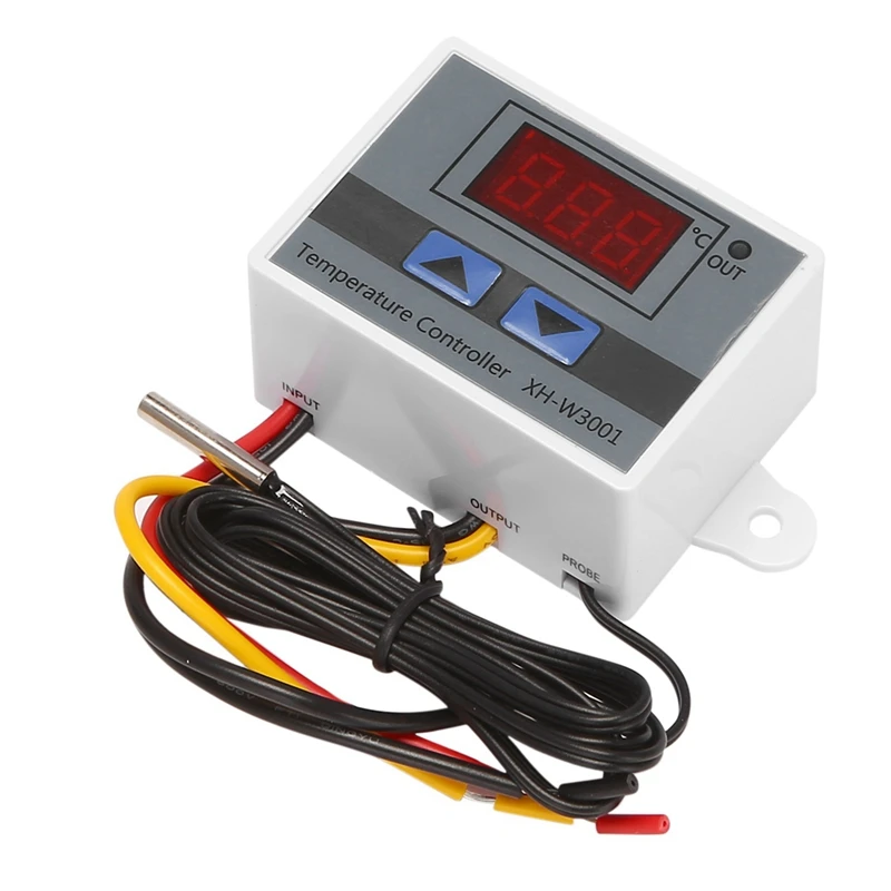 3X 220V Digital LED Temperature Controller 10A Thermostat Control With Switch Digital Display Incubation Controller