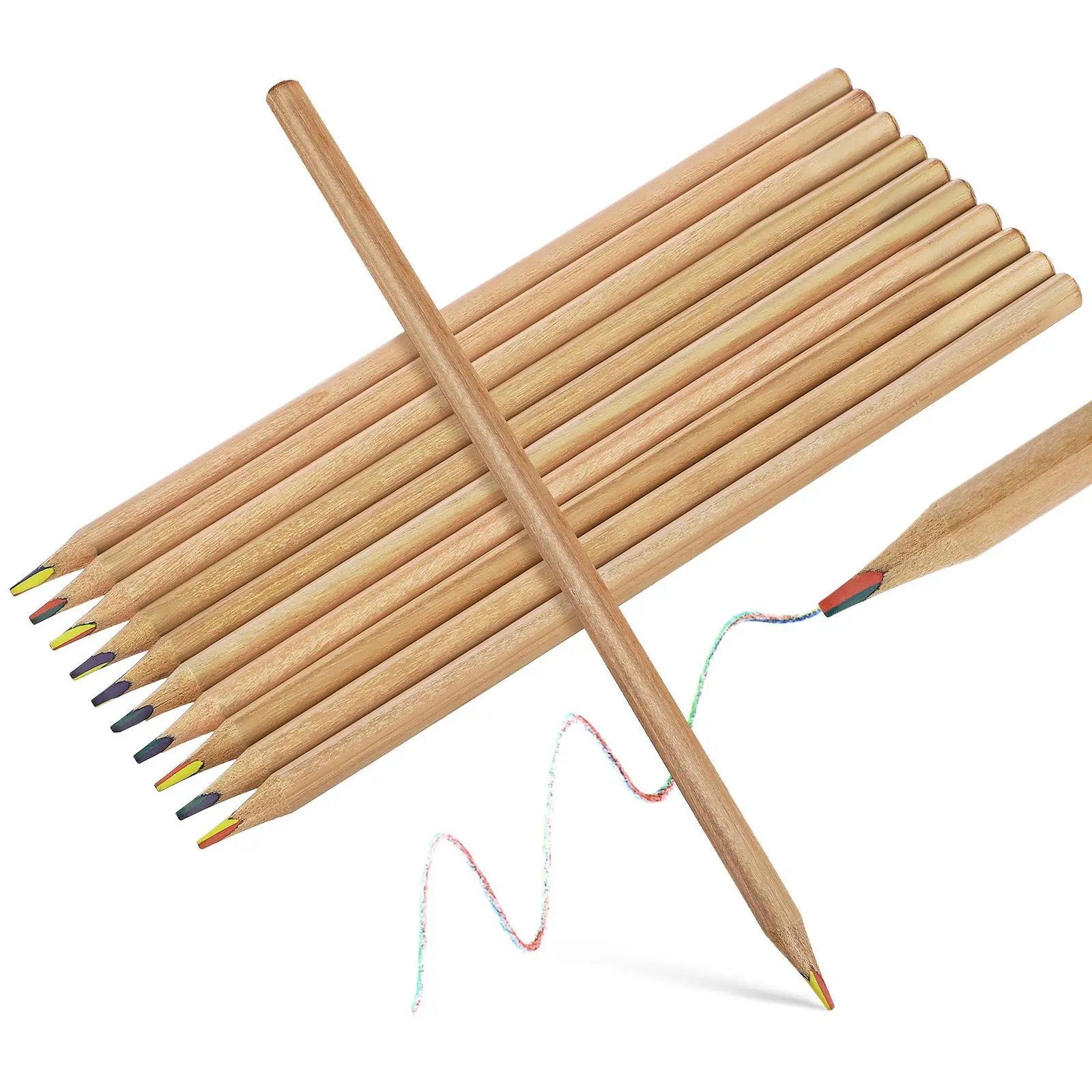 

10 Pcs Colorful Kids School Doodling Stationery Colored Rainbow Rainbow Pencils For Drawing Pencils Supplies