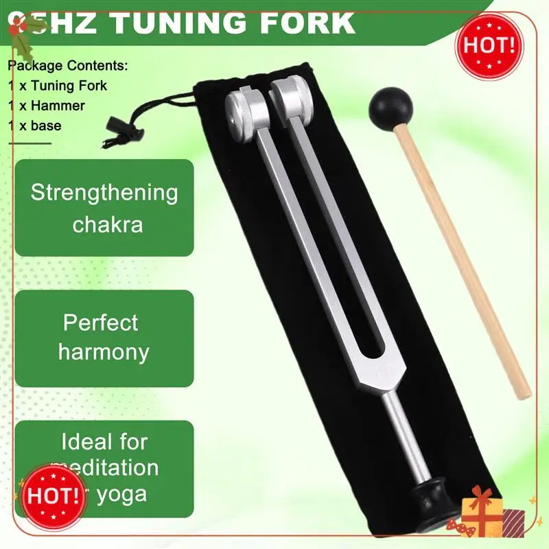 ABLE-Professionelle 95-Hz-Stimmgabel mit Silikonhalter und Hammer für Yoga und Klangheilung