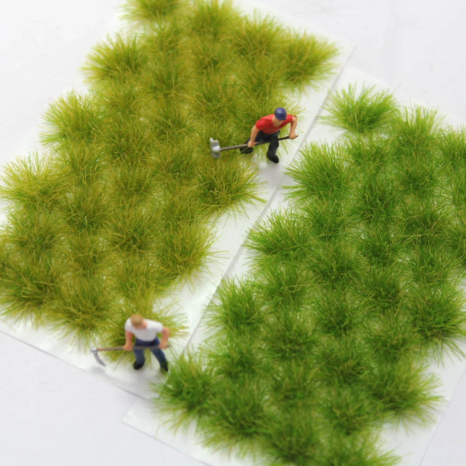 Nova caixa de 32 peças com modelo autoadesivo grama estática diy modelo artesanal material grama militar micro-paisagem material de layout
