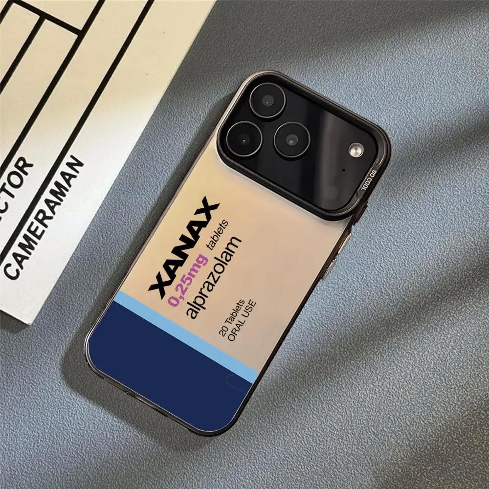 C-Chill Pill XANAXS جراب هاتف آيفون 17 16 15 14 13 12 11 Pro Max Air Matte Laser Aurora مقاوم للصدمات Funda #3