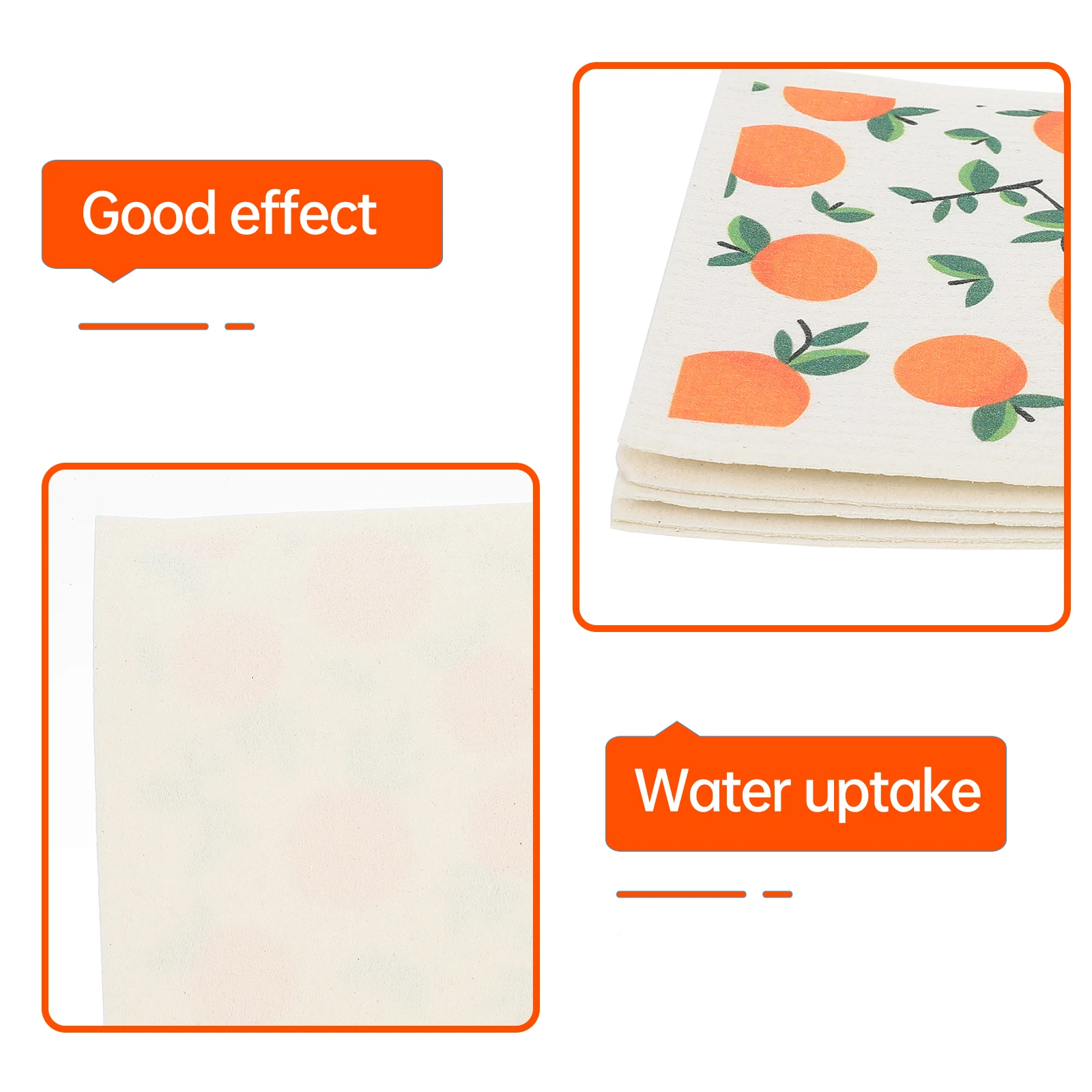 

5 Pcs Dish Cloths Wood Pulp Cotton Home Cleaning Towels Kitchen Scrubbers Efficient Absorb Water No Stains Durable Practical