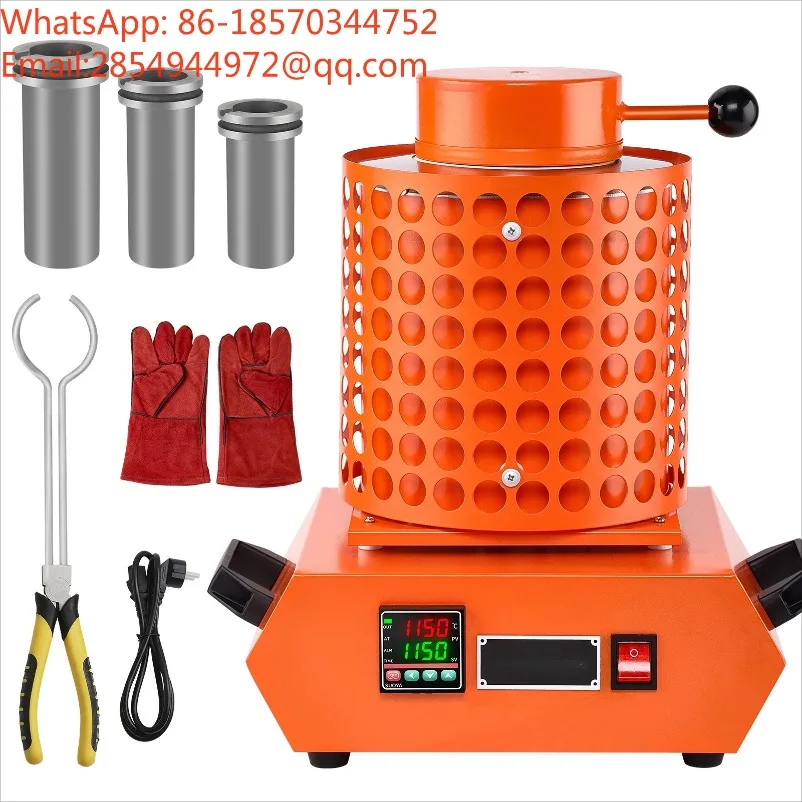 2nd‑Generation Mini Metal Melting Furnace High‑Temperature Lab Electric Melter for Gold Silver Copper Aluminum with Crucible