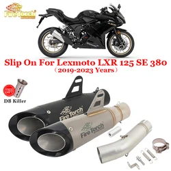 Slip On For Lexmoto LXR 125 SE 380 2019 - 2023 Motorcycle Exhaust Systems Mid Link Pipe Connection 51MM Muffler Moto DB Killer