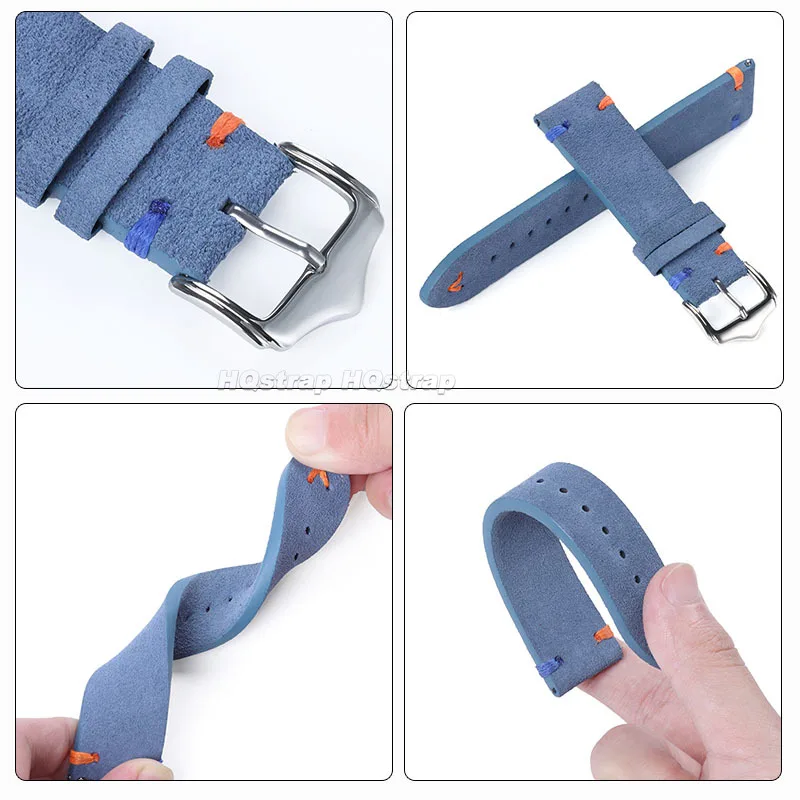 20mm 22mm Suede Leather High Quality Strap for Samsung Watch6 5 4 3 Replacement Watch Band Quick Release for Seiko Soft Bracelet