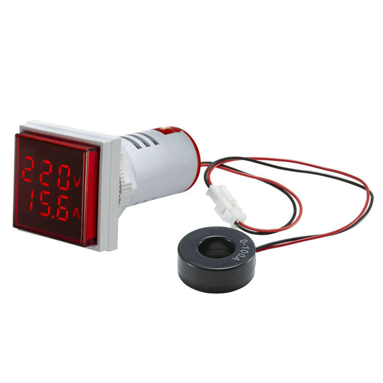 

22mm Square Digital Tube Screen Digital Ammeter Voltmeter with Transformer Measure Voltage Current Frequency LED Display