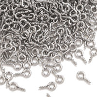 100pcs Stainless Steel Tiny Mini Eye Pins For Jewelry Making DIY Pendants Handmade Jewelry Findings Screw Eyes Threaded Hook