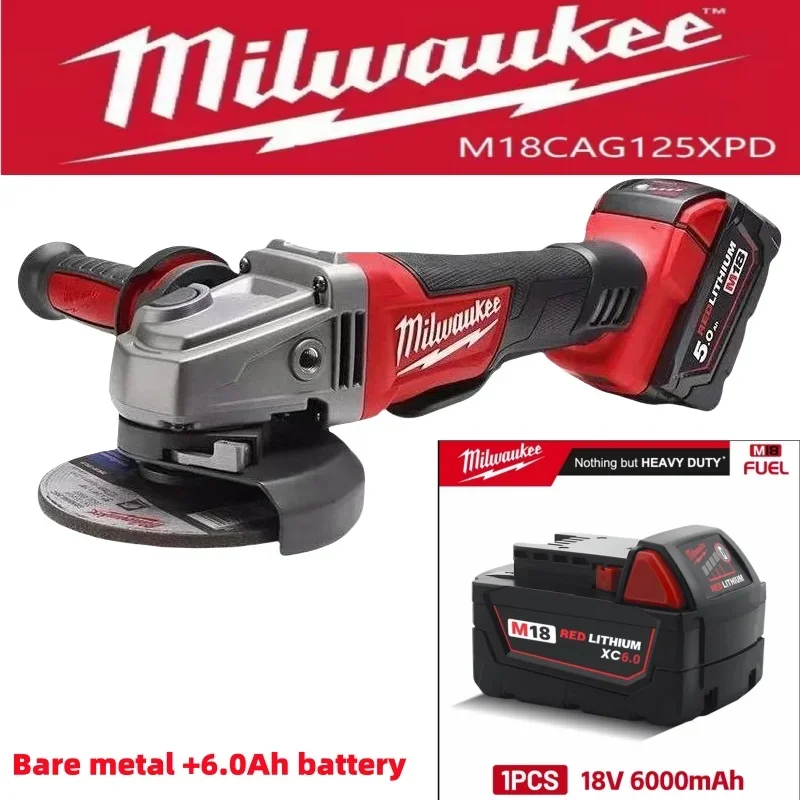 

Original Milwaukee 125mm brake brushless angle grinder M18 electric cordless polishing 3-speed variable speed cutting power tool