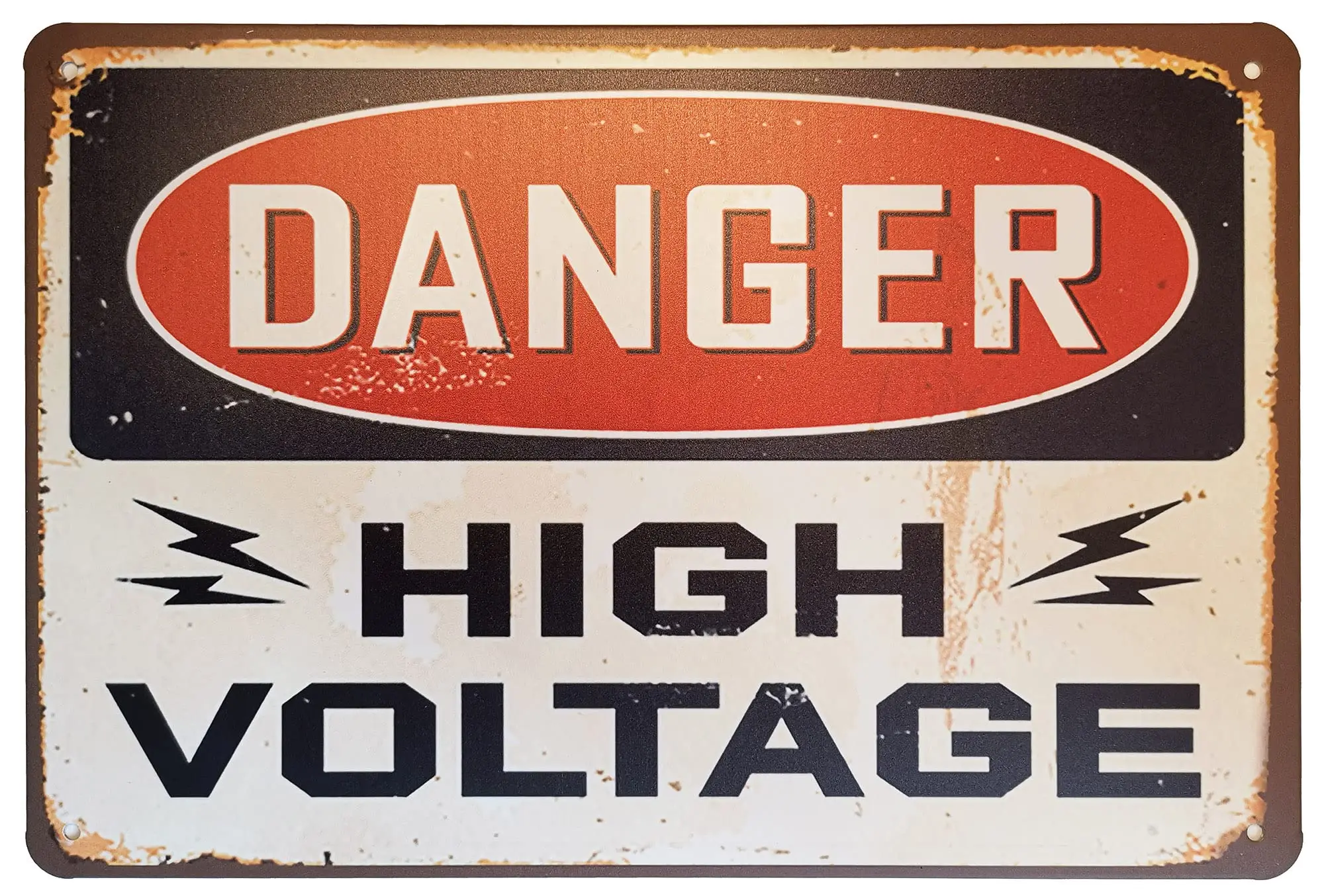 ERLOOD Danger High Voltage Vintage Metal Tin Sign Outdoor Road Signs Decor 12 X 8