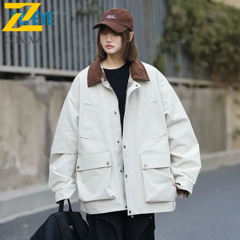 

COMXZ Men Jacket Turndown Collar Outdoor Camping Lightweight Multi Pocket Windbreaker Jackets Autumn Streetwear Handsome Coat