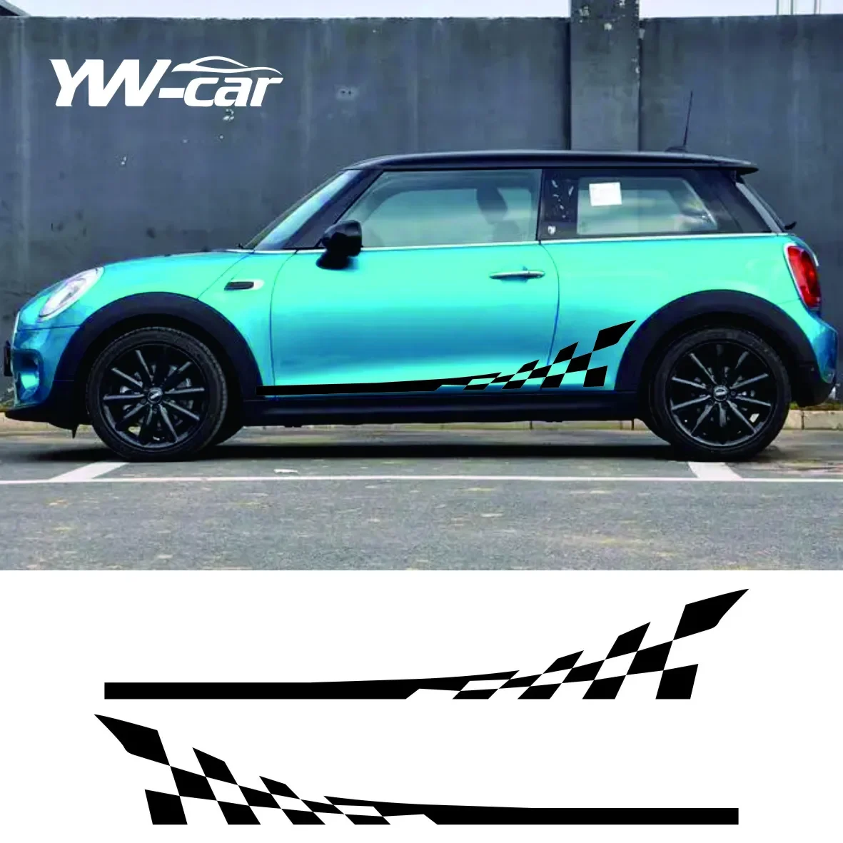 

2Pcs Car Door Side Stickers Racing Sport Decal For Mini Cooper R56 R57 R58 R50 R52 R53 R59 R61 Countryman R60 F60 F55 F56 F54