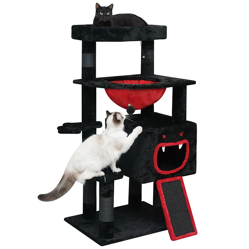 new-gothic-cat-tree-for-indoor-cats-balconera-red-black-cat-tree-gothic-cat-tree-multi-level-tower-pet-toy