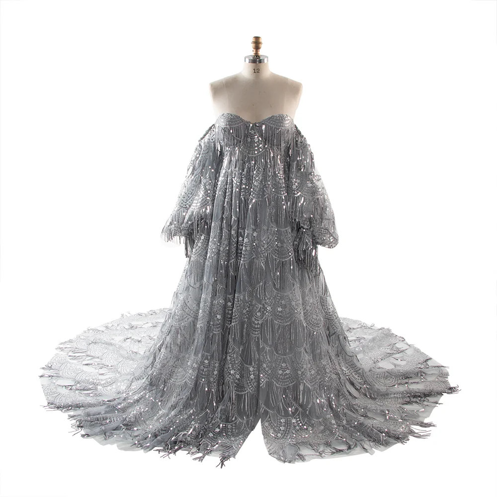 

Sequin Maternity Photoshoot Dresses Strapless Sweetheart Bling Sparkly Photography Gown Pregnancy Photoshoot Maxi Dress YW231084