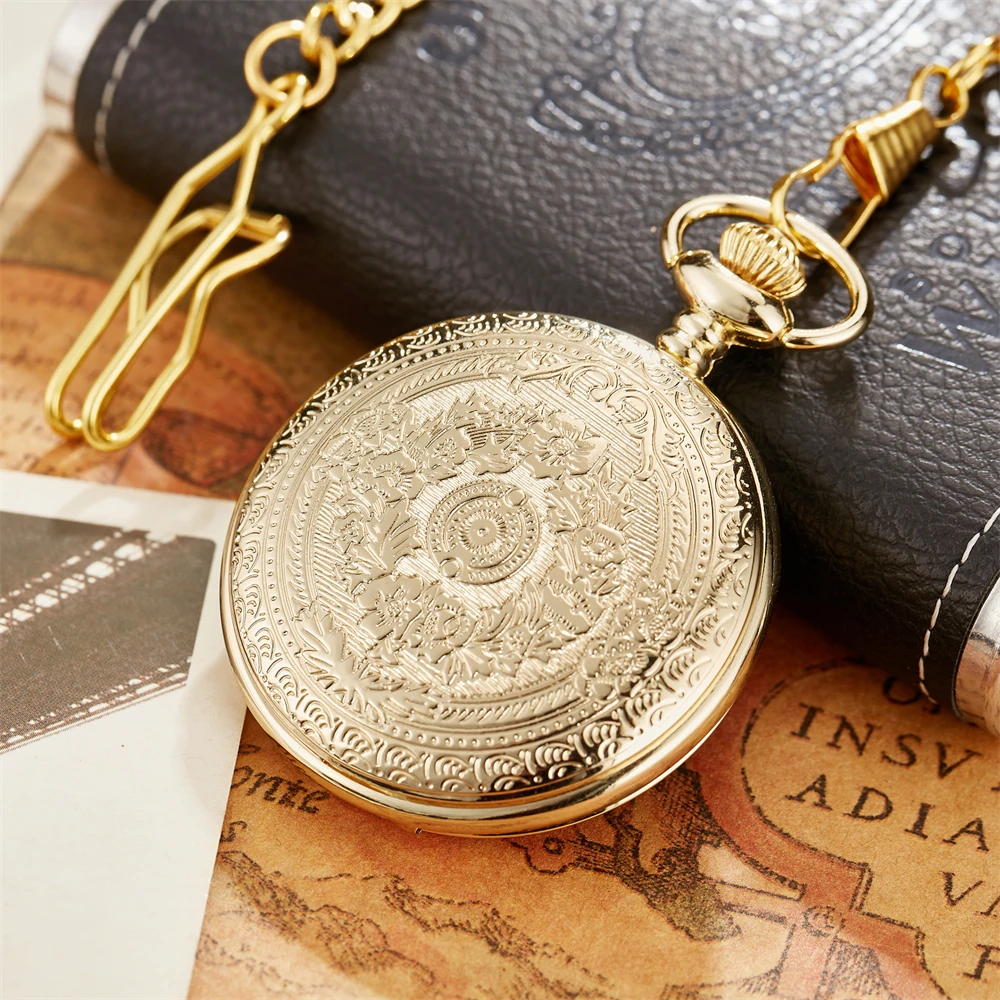 ساعة جيب كوارتز بأرقام رومانية للرجال والنساء ، ساعة ستيمبانك عتيقة ، علبة كلاسيكية متعددة الألوان ، قلادة قلادة ، سلسلة ساعة