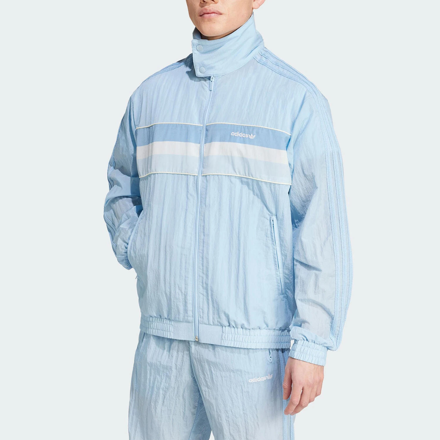 

Официальная аутентичная мужская повседневная куртка Adidas на молнии в полоску в стиле ретро JC6518