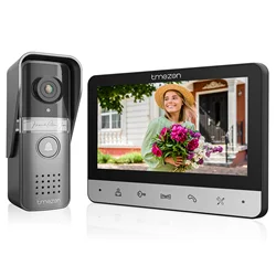 Tmezon Video Deur Intercom Deurbel Intercom Systeem, 7 Inch 1 Monitor 1 Camera Touch Knop, Nachtzicht