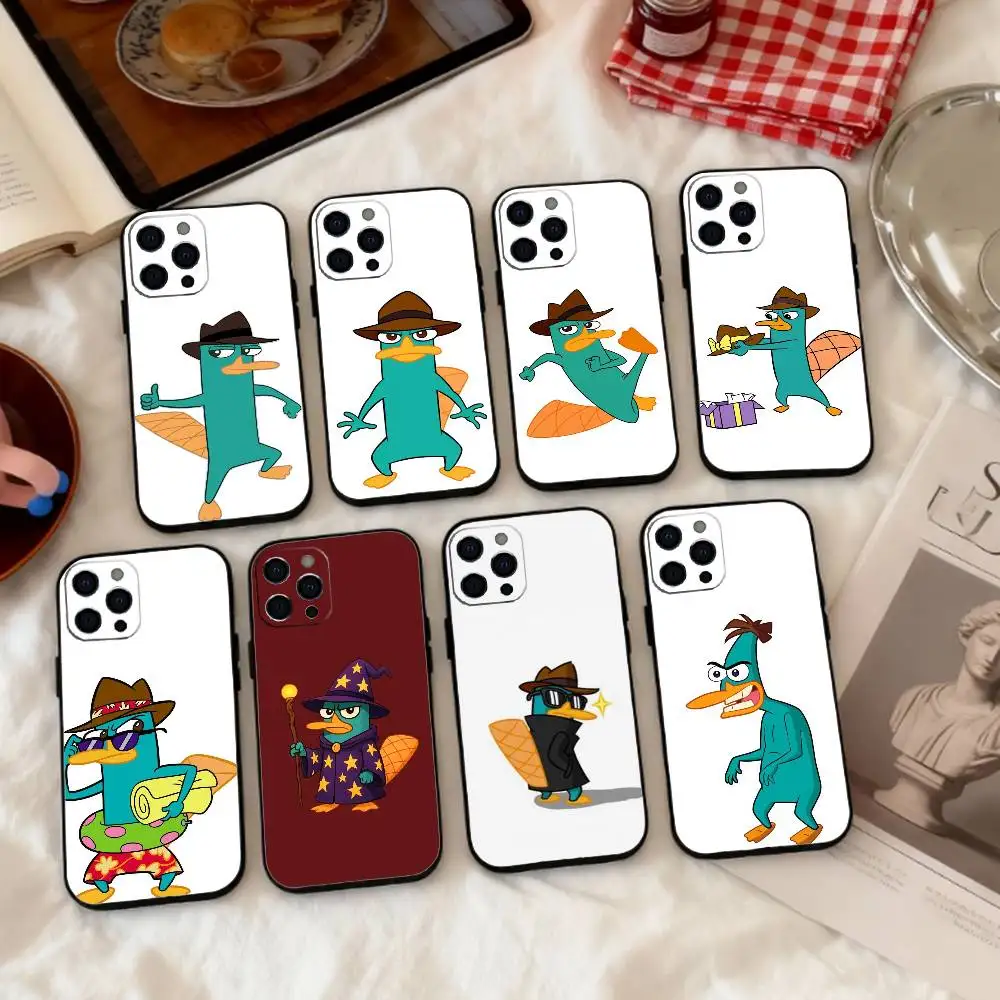 

cute Cartoon P-Perry The P-Platypus Phone Case Silicone Soft For IPhone 17 16 15 14 13 12 11 X XR Plus Pro Max Plus
