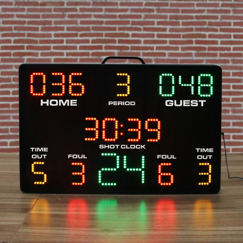 LED Display Indoor Game Electronic Wall Mounted Large LED Digital Basketball Scoreboard with Shot Clock CP43