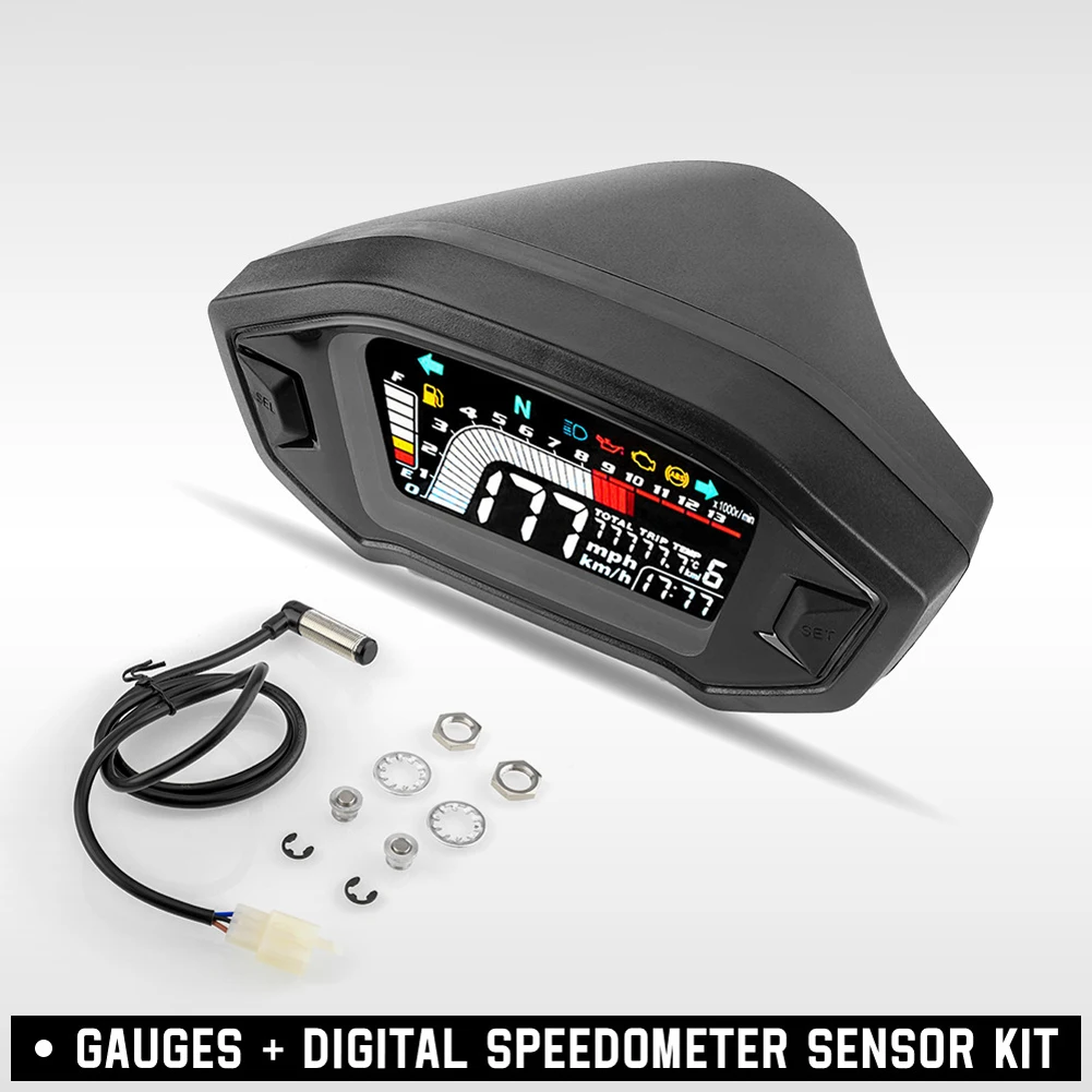 Universal Motorcycle Intelligent Speedometer LCD Digital