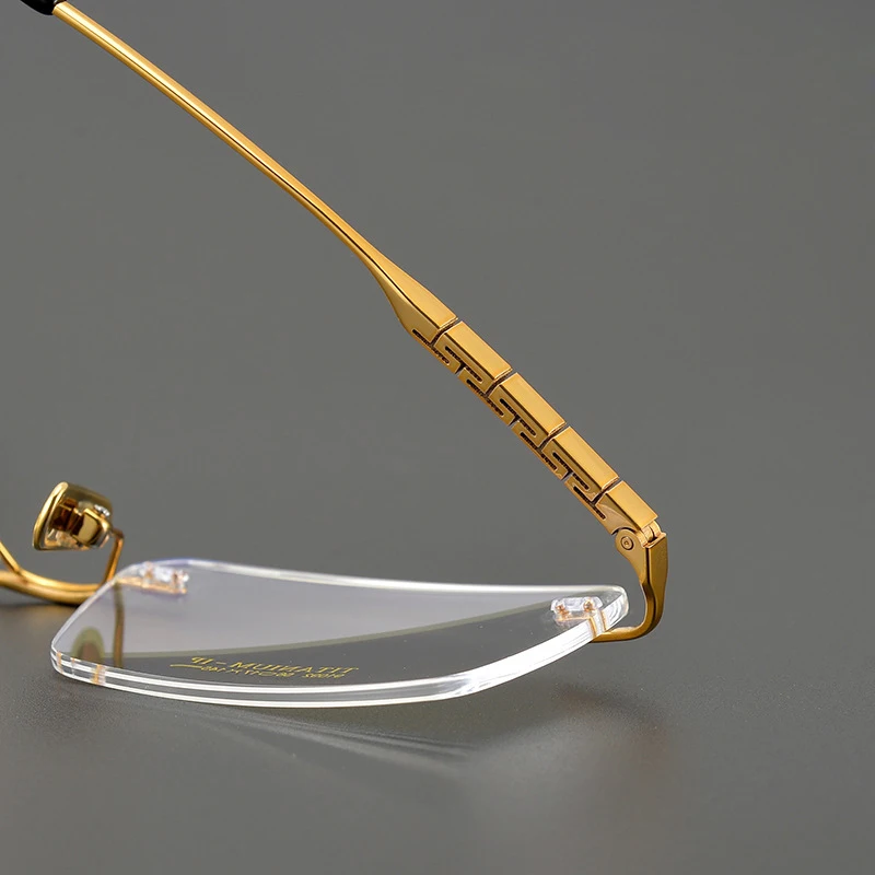 الذهب الجهاز الربيع بدون شفة التيتانيوم الرجال النظارات وصفة طبية العدسات الأشعة فوق البنفسجية حماية قصر النظر التقدمي النظارات البصرية القراءة