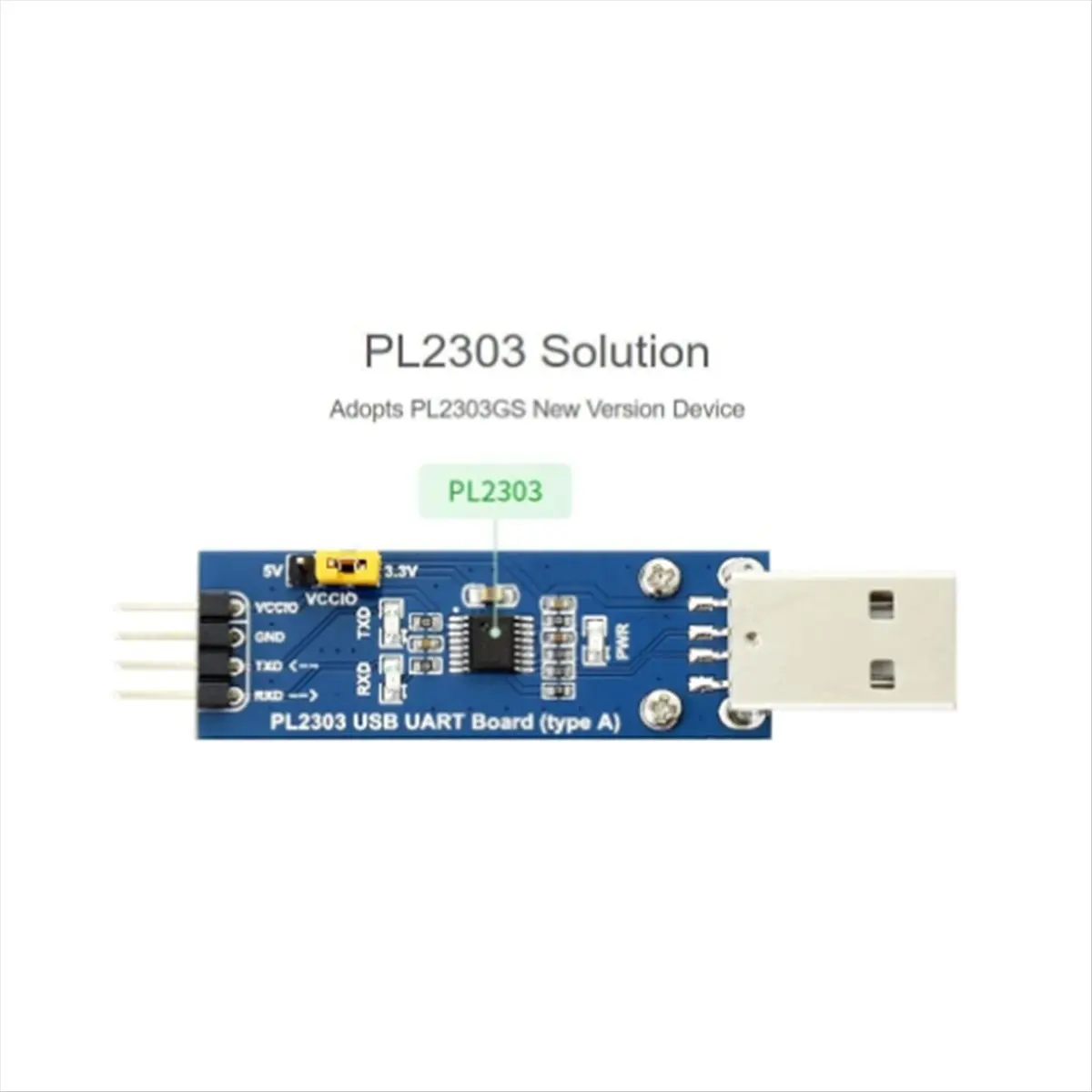 PL2303GS UART to USB TTL Serial Port Module USB-A for Multiple Logic Levels for XP/7/8/10/11