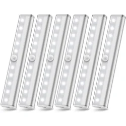 10 leds Wireless Motion Sensor LED Cabinet Light Automatic Sensor Wardrobe Closet Lights Drawer Night Light for Pantry Kitchen