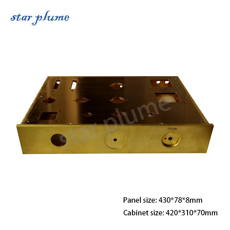 

(420*310*70mm) Full Copper Power Amplifier Case Imitation AN300B Vacuum Tube Amplifier Chassis Preamplifier Case Shell DIY Box