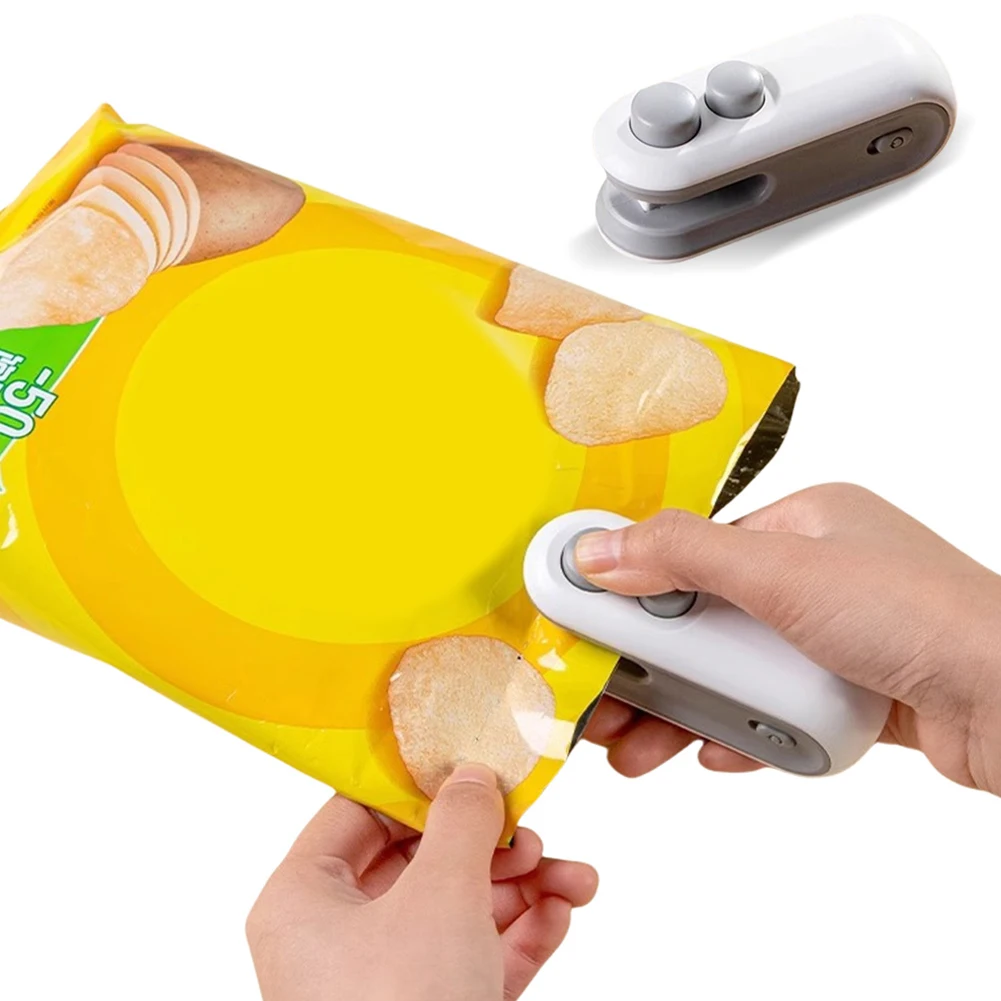 2 In 1 Sealer Cutter Mini Bag Sealer Handheld Heat Vacuum Sealer Portable Resealer Machine for Food Storage Snacks Freshness