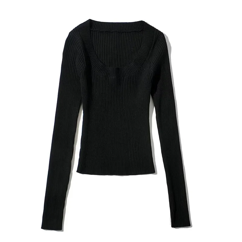 Spring Autumn Knitted Long Sve Women's Sweater Stripe Pattern Large Collar Slim Fit Casual Faion Trendy Sle by Ins