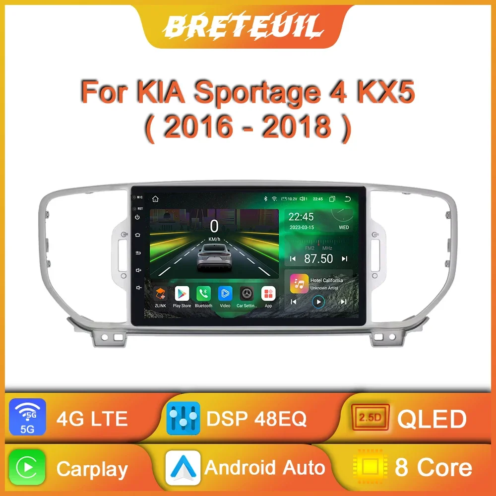 

For KIA Sportage 4 2016 - 2018 Car Radio Android Intelligent System Multimedia Player Navigation GPS Carplay Screen Auto Stereo