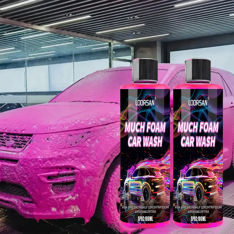LOORSAN Pink Foam Car Wash Shampoo High Foaming Auto Cleaning Soap for Deep Cleaning Scratch-Free Gentle Vehicle Care