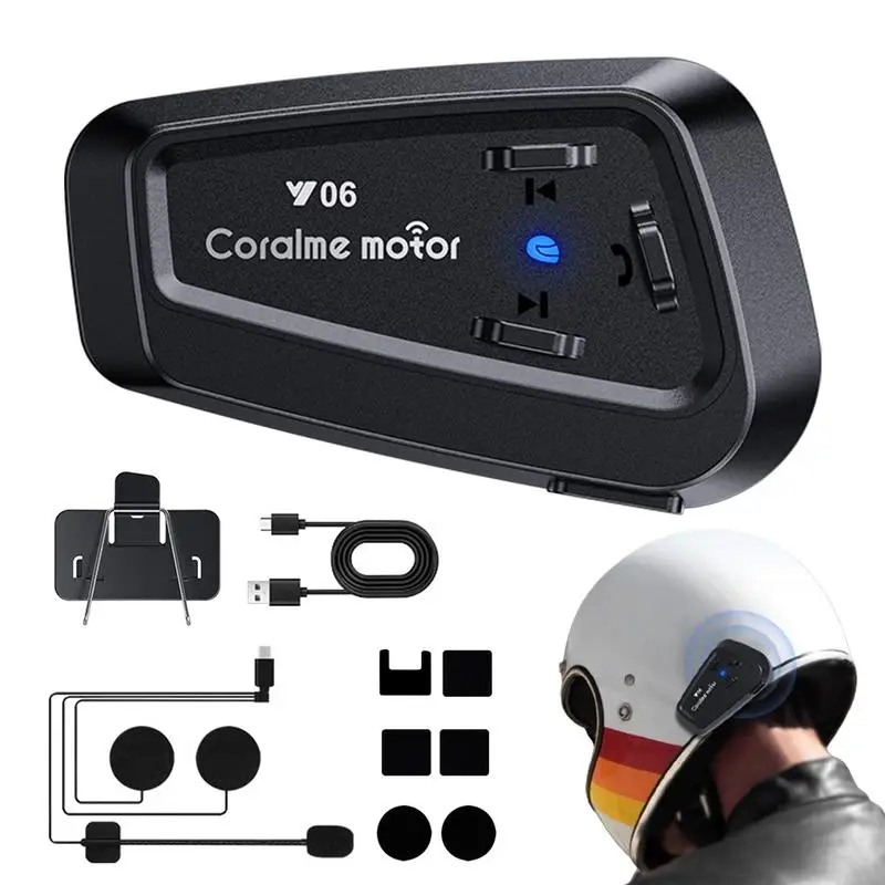 

Motorcycle Hat Headset IPX6 Wireless Intercom Headphone With Noise Cancellation Noise Cancellation Motorcycle Intercom Headset