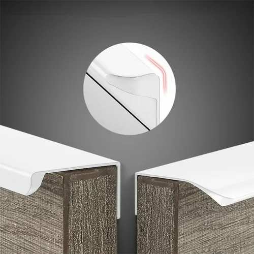 Imagen 2 del producto Manija oculta de extracción larga, tirador de gabinete oculto blanco, manija de cajón, herrajes para muebles de armario de cocina de aluminio, manija de gabinete