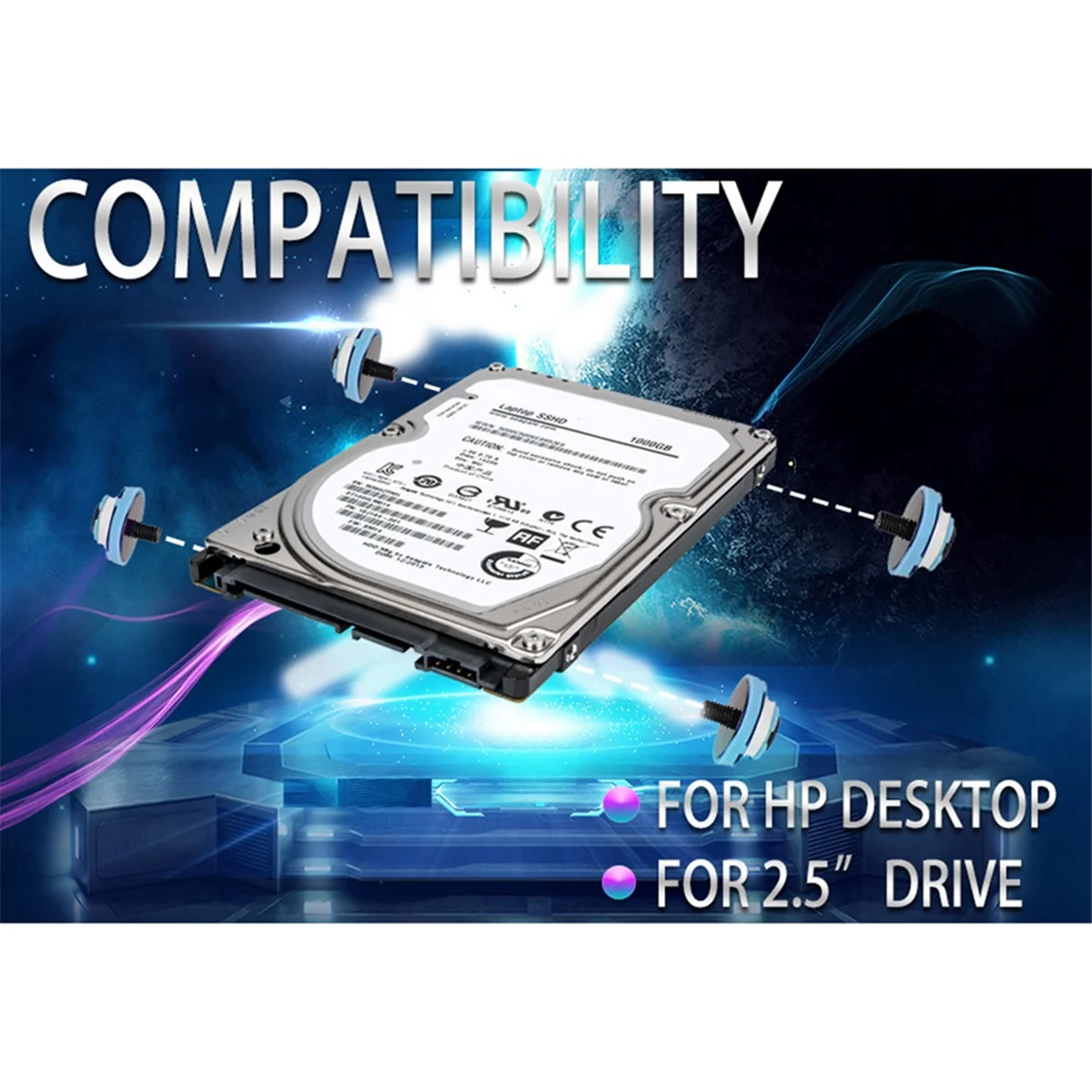 A44T8Pcs مسامير تركيب القرص الصلب عزل جروميت كتم تصاعد مسامير ل HP 2.5 بوصة HDD