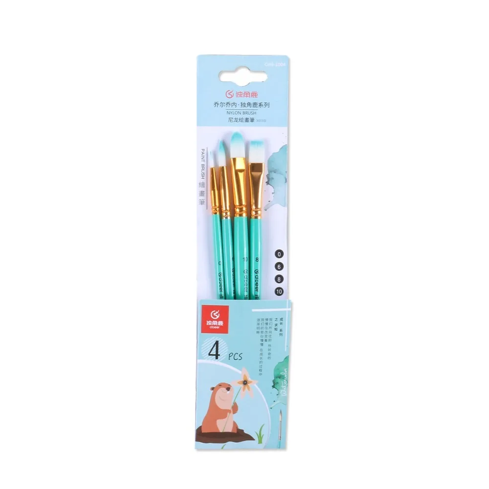 

4/5/6pcs Soft Hair Painting Brush Set Different Shape Oil Acrylic Painting Watercolor Drawing Brushes Nylon Wooden Handle