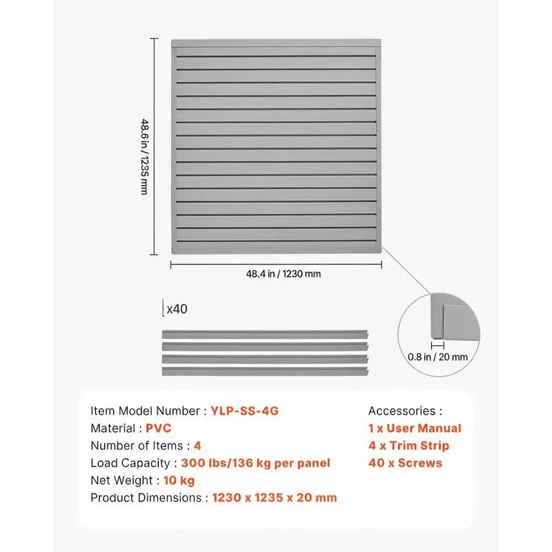 PVC Wall Plank 4 x 4 ft For Ga - огляд і ціна Workshop Tools Storage