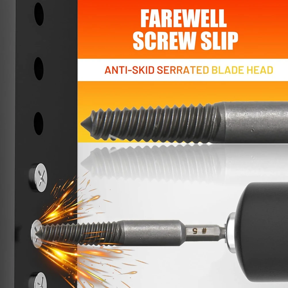 TFORU-11PCS Damaged Screw Extractor Set,Screw Remover & Extractor Bit Set,5 Practical Sizes With Quick Stripped Removal Tool