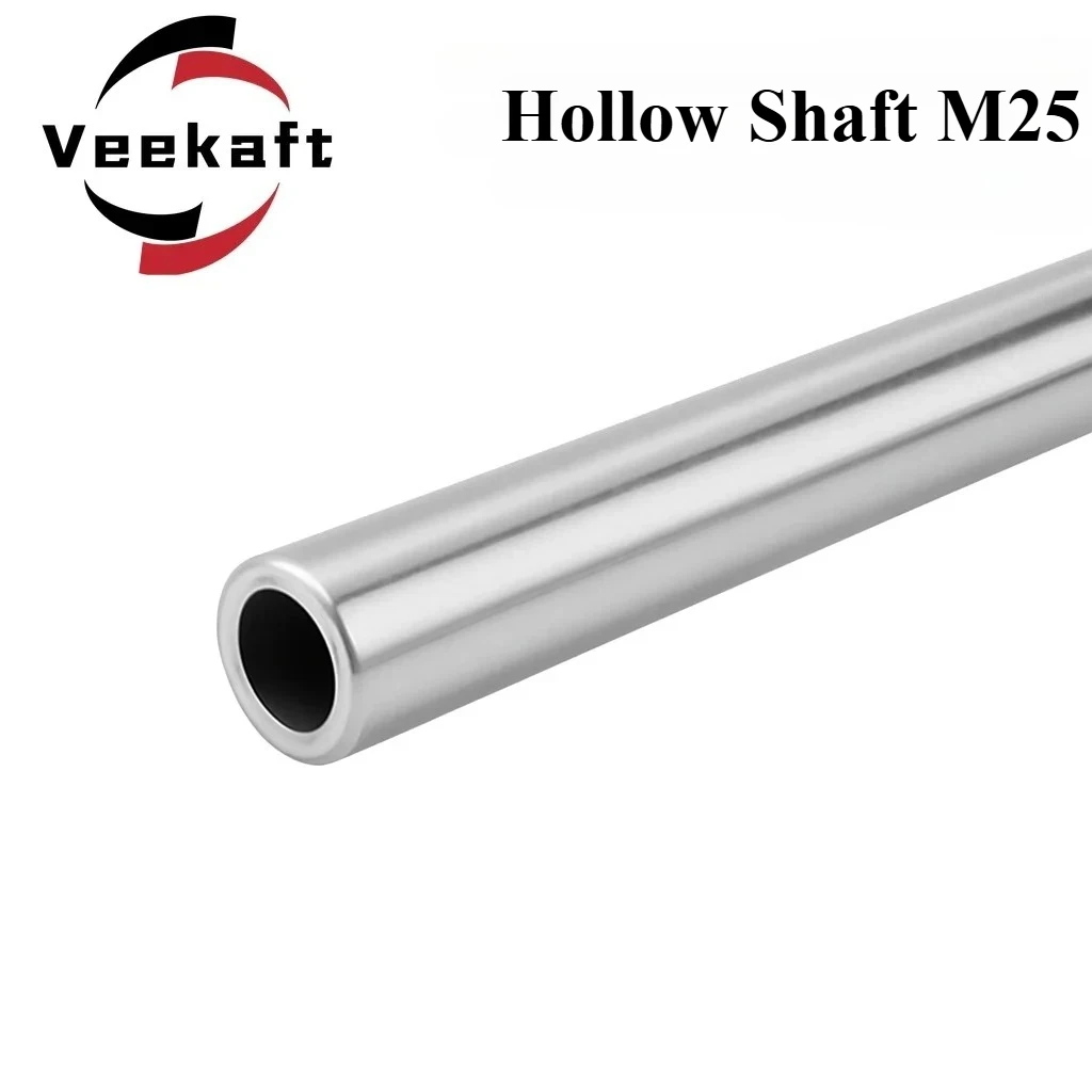 1PC Veekaft M25 Hollow Linear Optical Axis Chrome Plated ID 10/12/16/18mm Hollow Shaft Hollow Optical Axis Hard Axis Guide Rail
